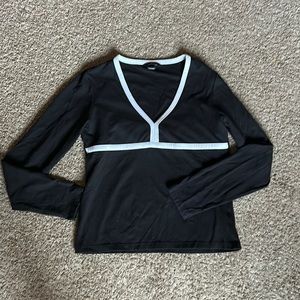 black & white blouse